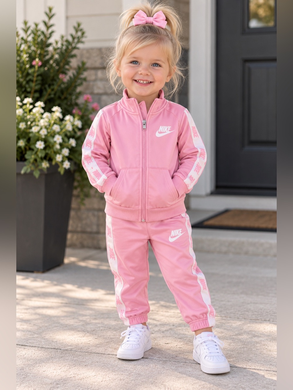 Nike Pink Full Zip Jacket And Pants Set Girls Size 2T